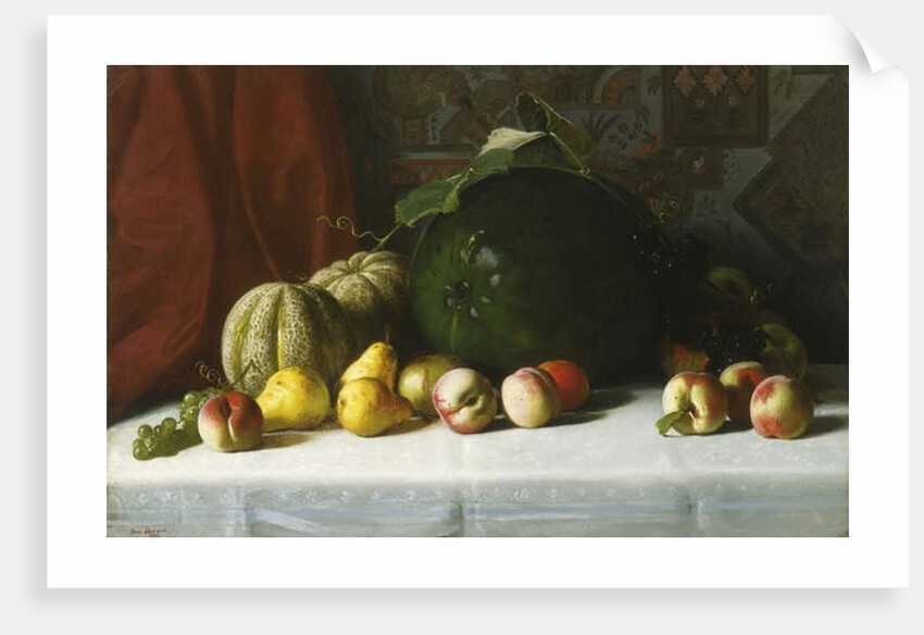 Tabletop Still Life of Fruit, 1882 by George Hetzel