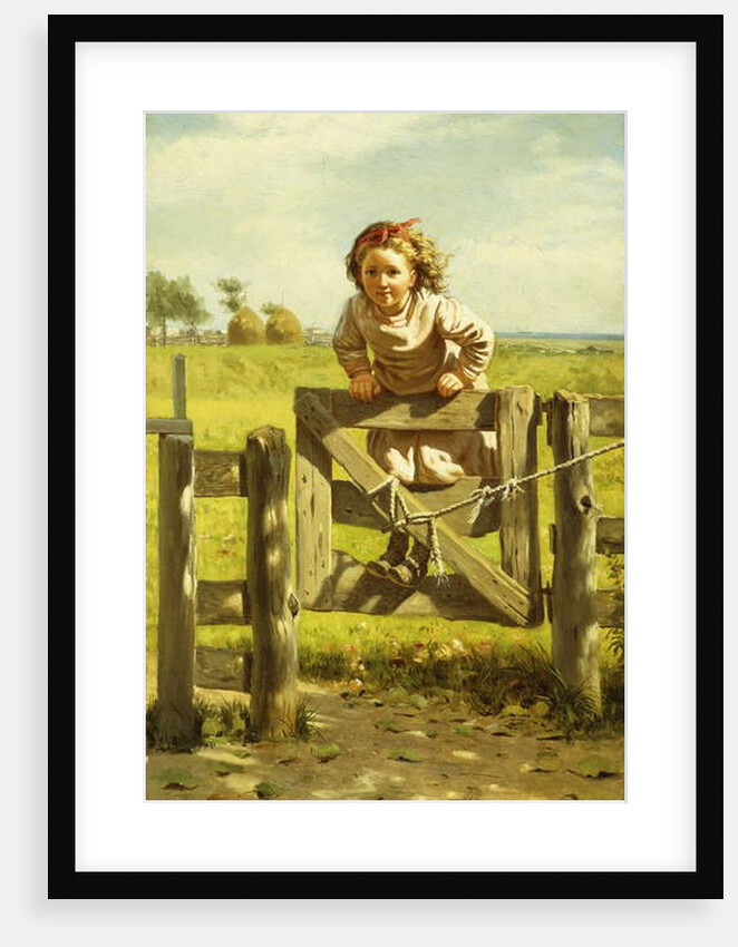 Young Girl Swinging on a Gate by John George Brown