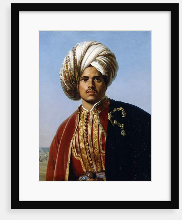 Portrait of an Ottoman Prince, Half Length, in Red and Gold by Francois Henri Alexandre La Fond