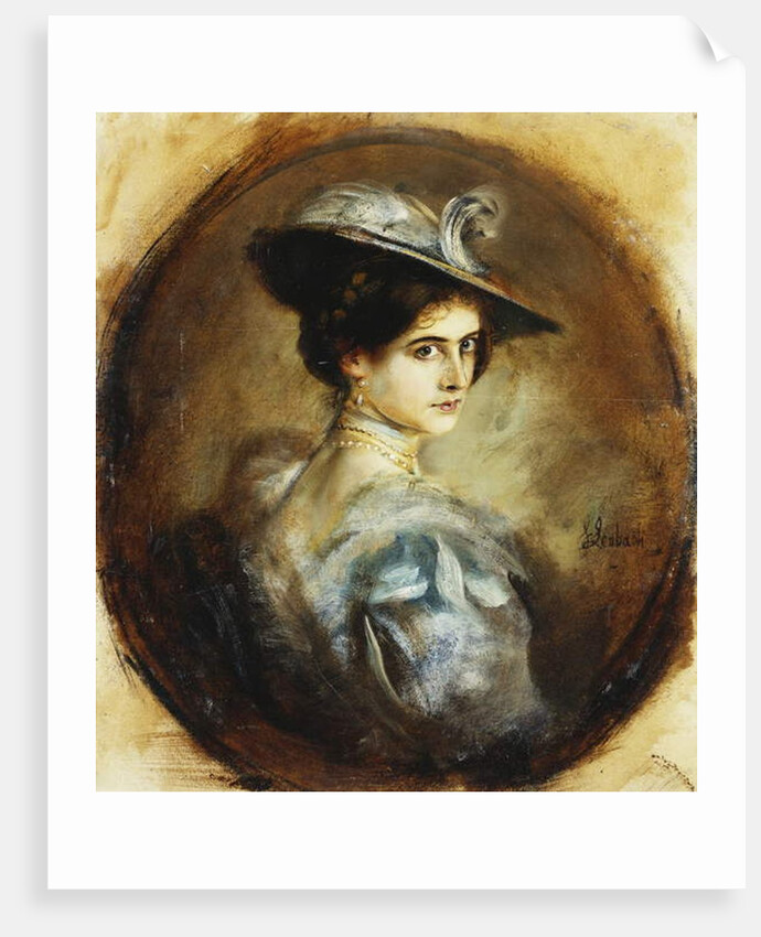 Portrait of a Lady, Head and Shoulders by Franz Seraph von Lenbach