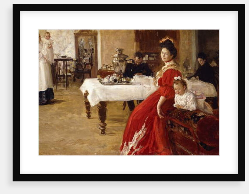 The Artist's Daughter, Tat'iana and Her Family in an Interior by Ilya Efimovich Repin