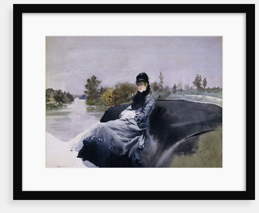 Lady in a Carriage; Signora in Vettura by Giuseppe or Joseph de Nittis