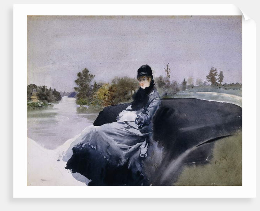Lady in a Carriage; Signora in Vettura by Giuseppe or Joseph de Nittis