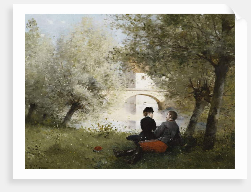 Along the River; Au Bord de la Riviere by Jules Frederic Ballavoine