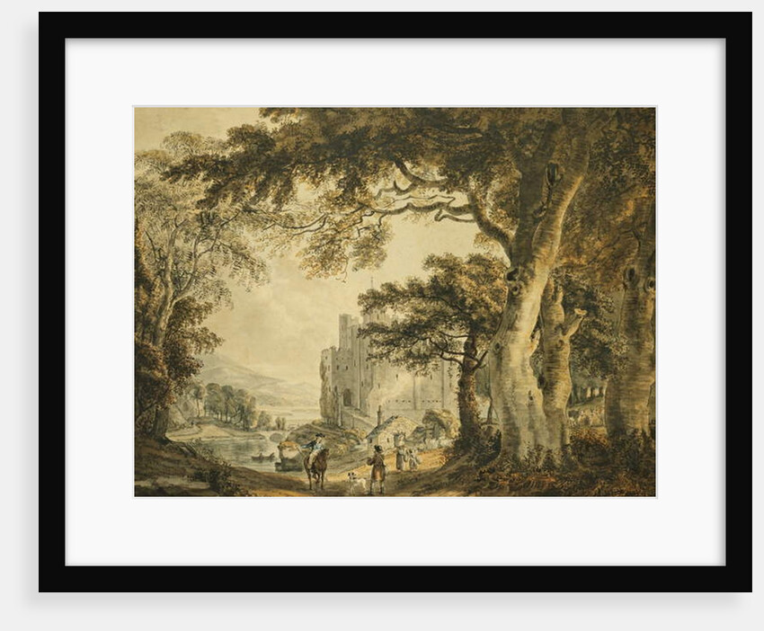 Figures on a Lane Before Rochester Castle by Paul Sandby