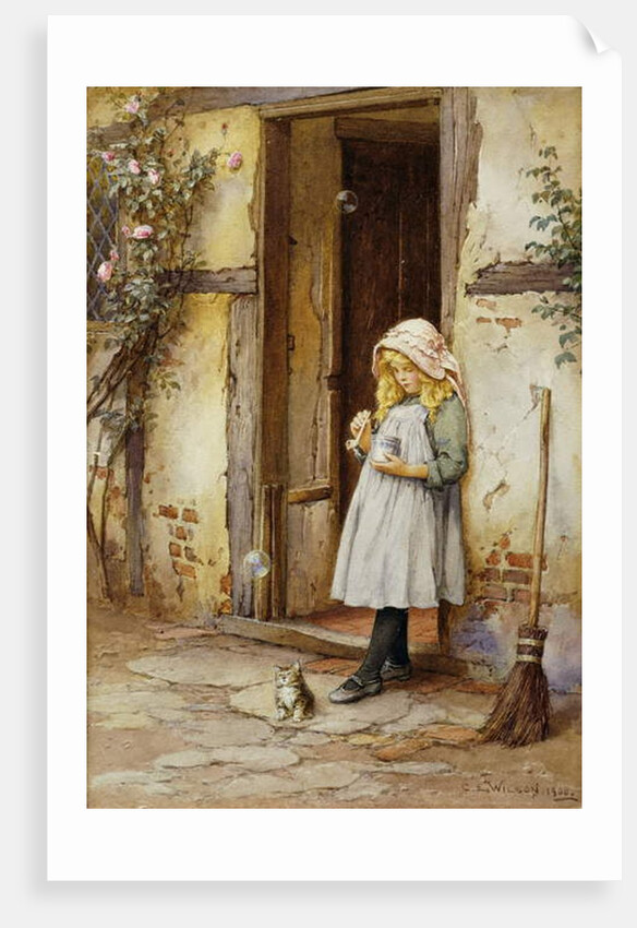 Bubbles for Kitty, 1908 by Charles Edward Wilson