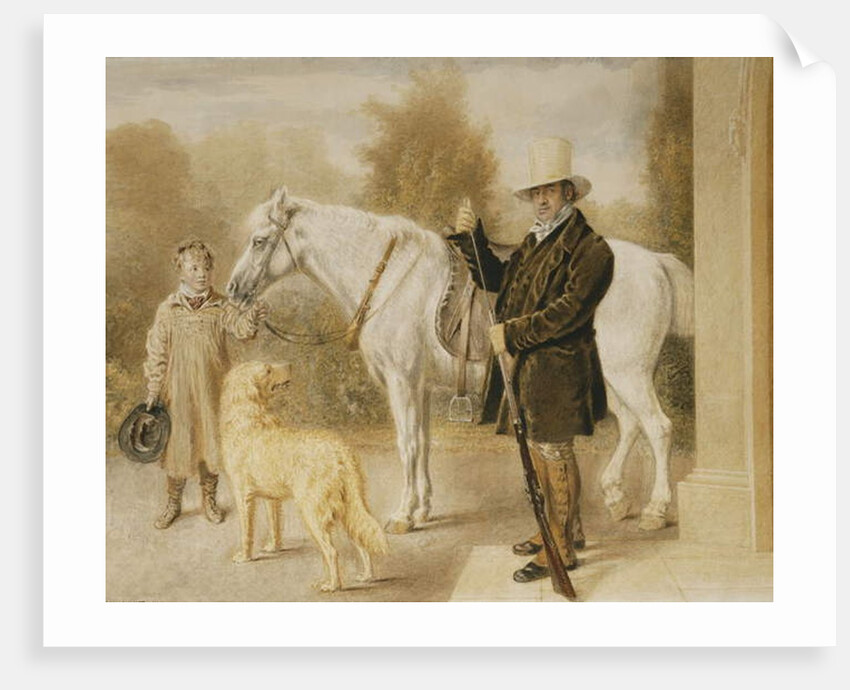 A Sportsman with a Boy, a Pony and a Dog, 1827 by William Henry Hunt