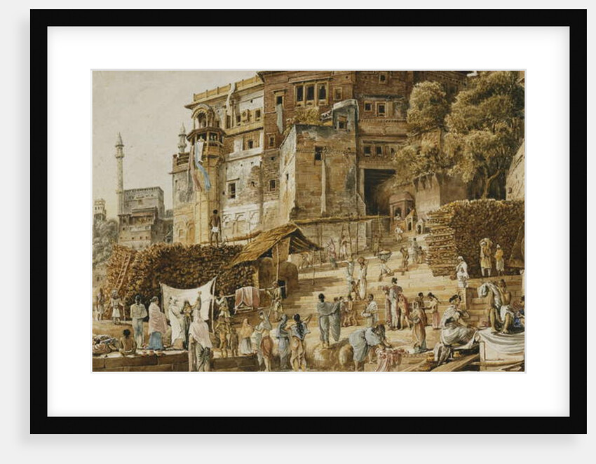 Bruhma Ghat, Benares, India 1830s by James Prinsep