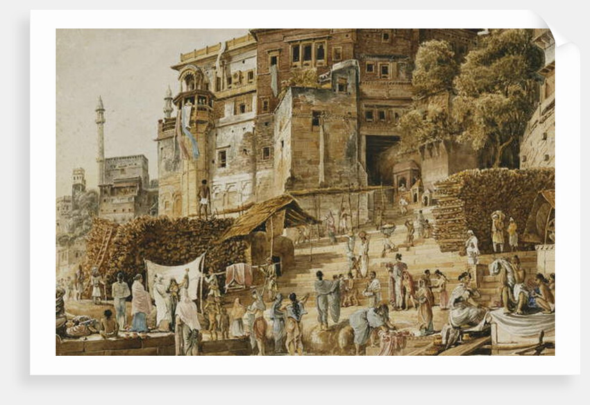 Bruhma Ghat, Benares, India 1830s by James Prinsep
