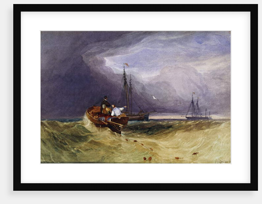 Fishing Boats Off Yarmouth, 1832 by John Sell Cotman