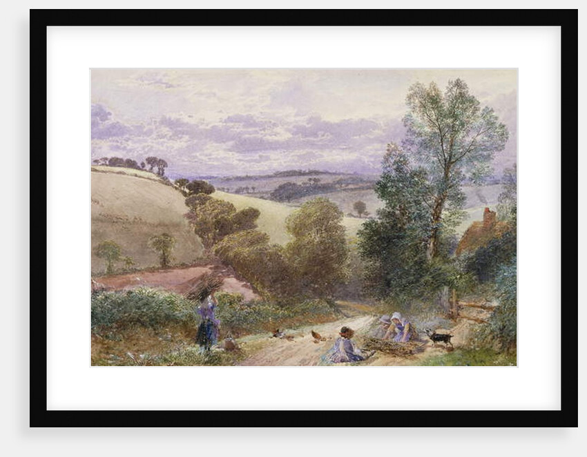 Figures Collecting Faggots by a Road by Myles Birket Foster