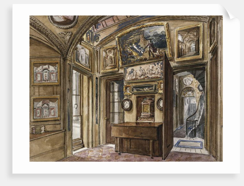 The Breakfast Room in Sir John Soane's Museum at 13 Lincoln's Inns Fields, Looking South into the Hall and Staircase by Charles James Richardson