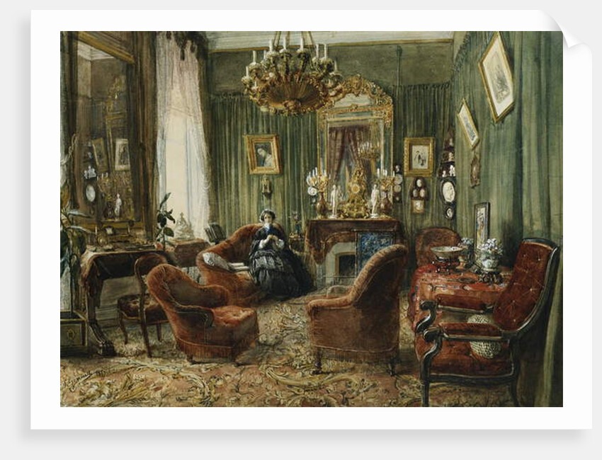 Vue de Salon de la Comtesse de Salverte a Paris, 1857 by Felix Francois Barthelemy Genaille