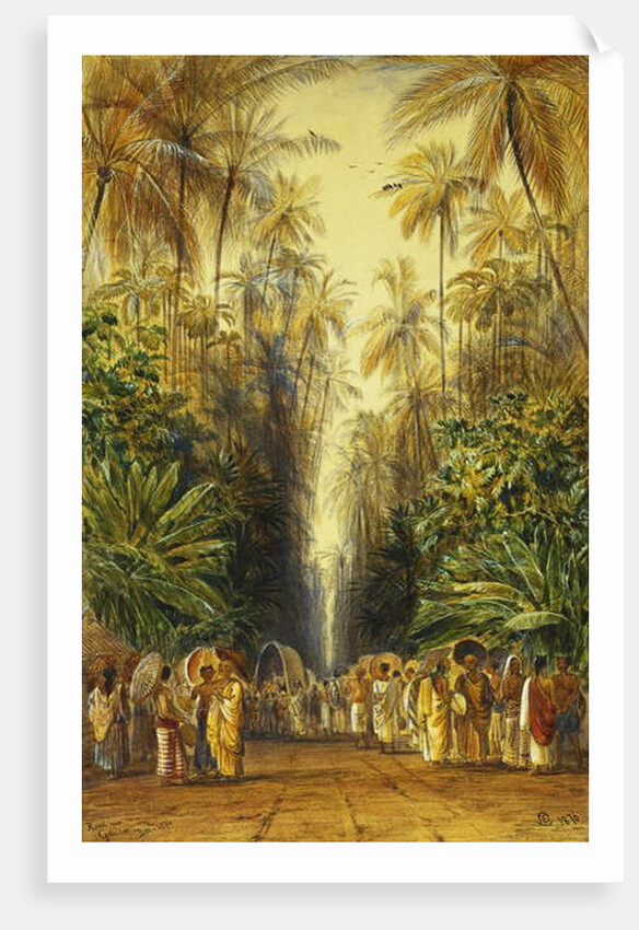 Figures on a Road Near Galle, Ceylon by Edward Lear