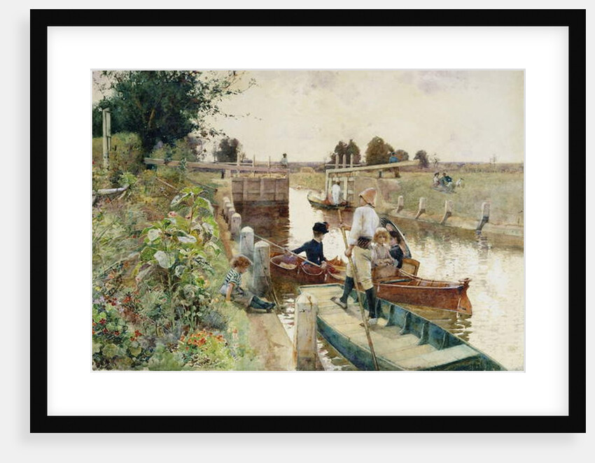 Boaters in a Lock on the Thames by Hector Caffieri