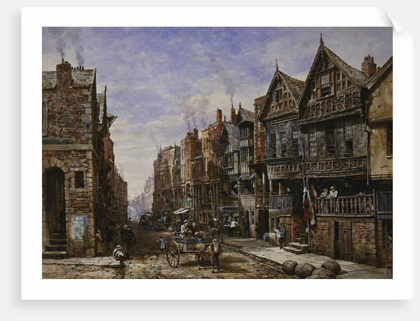 Chester: Watergate Street from the Corner of Crook Street, with Eastgate Beyond by Louise Ingram Rayner