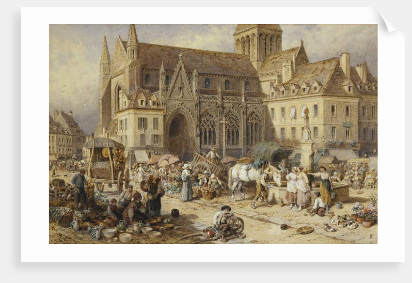 At Gervaise, Falaise: Market Day by Myles Birket Foster
