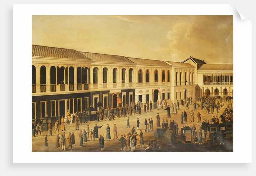 A View of the Hongs on the Waterfront at Canton, c. 1825 by School Anglo-Chinese