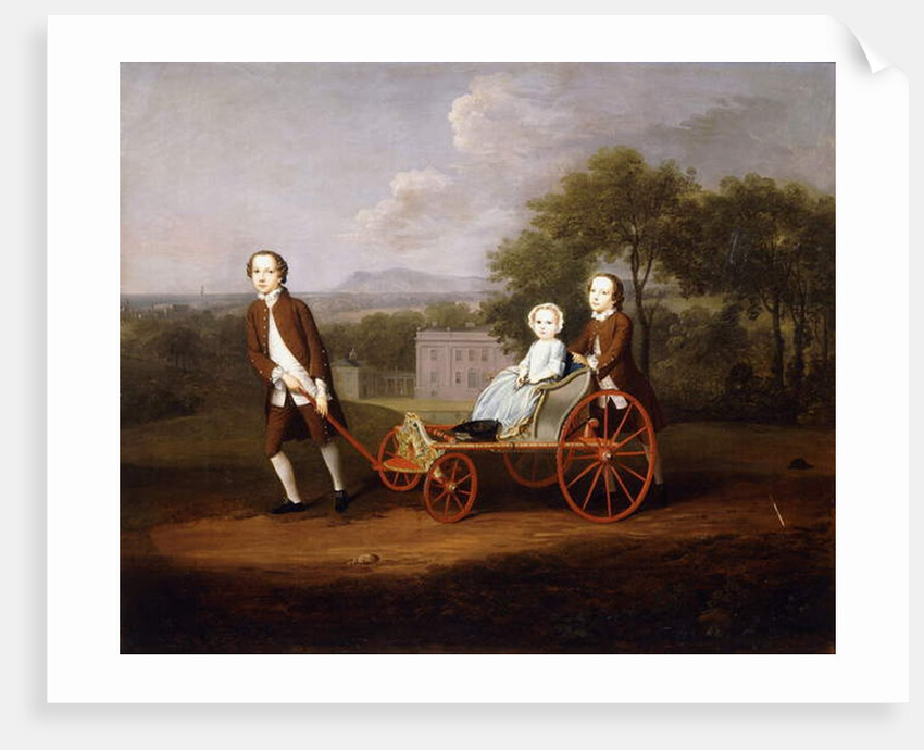 A Group Portrait of Three of the Children of Peter and Mary Du Cane by Arthur Devis