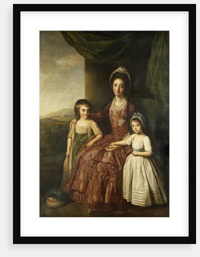 A Group Portrait of Mary, Countess of Darnley and Her Children, Lord Clifton and Lady Mary Bligh, All Full Length by Nathaniel Dance