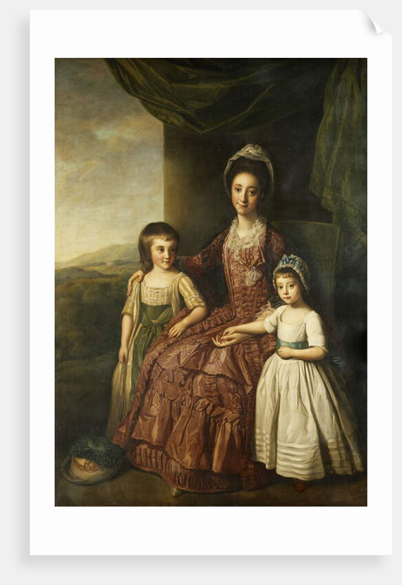 A Group Portrait of Mary, Countess of Darnley and Her Children, Lord Clifton and Lady Mary Bligh, All Full Length by Nathaniel Dance