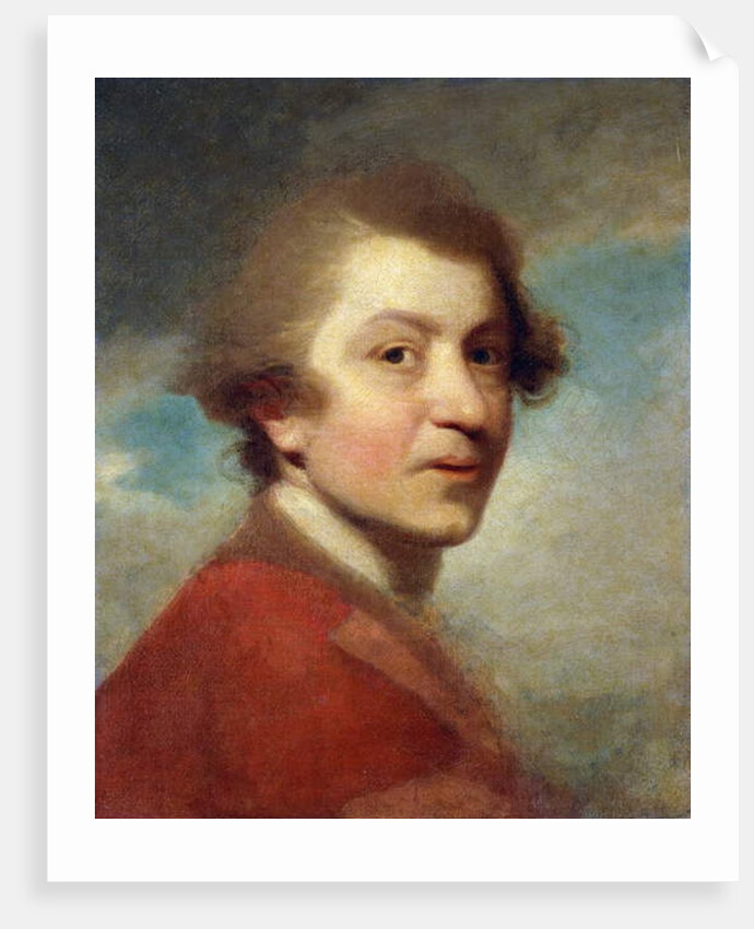 Portrait of the Artist, Head and Shoulders, in a Red Gown of a Doctor of Laws and White Stock - Unfinished by Joshua Reynolds