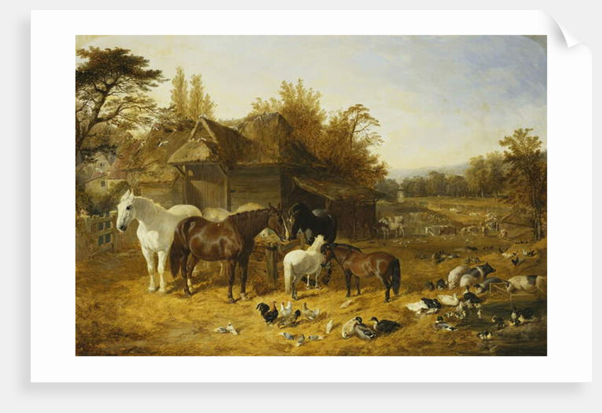 A Farmyard with Horses and Ponies by John Frederick Herring Snr