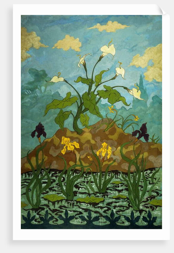 Lilies, Purple and Yellow Irises; Aromes, Iris Violets et Jaunes, 1899 by Paul Ranson