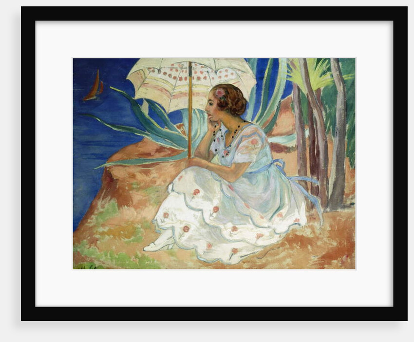 Young woman with an Umbrella, Saint Maxime; Jeune Fille a l'Ombrelle Saint-Maxime, c.1918 by Henri Lebasque