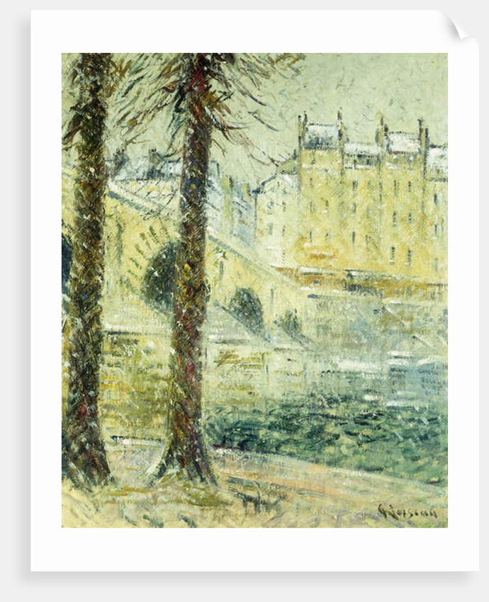 The Pont Marie in the Snow; Le Pont Marie, Effet de Neige, c.1926 by Gustave Loiseau