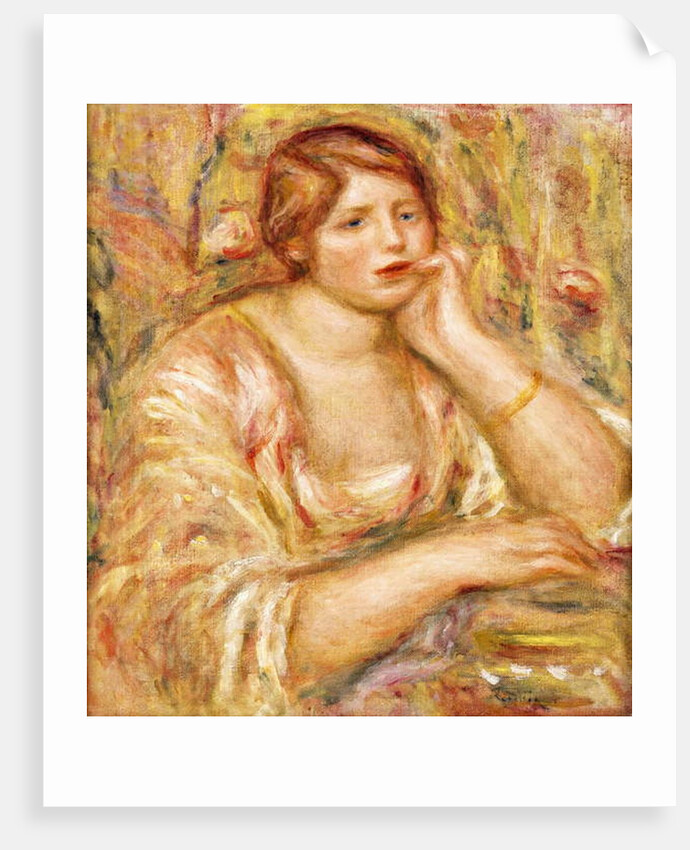 Woman with Hand to her Face; Femme de Face, Accoudee, 1919 by Pierre Auguste Renoir