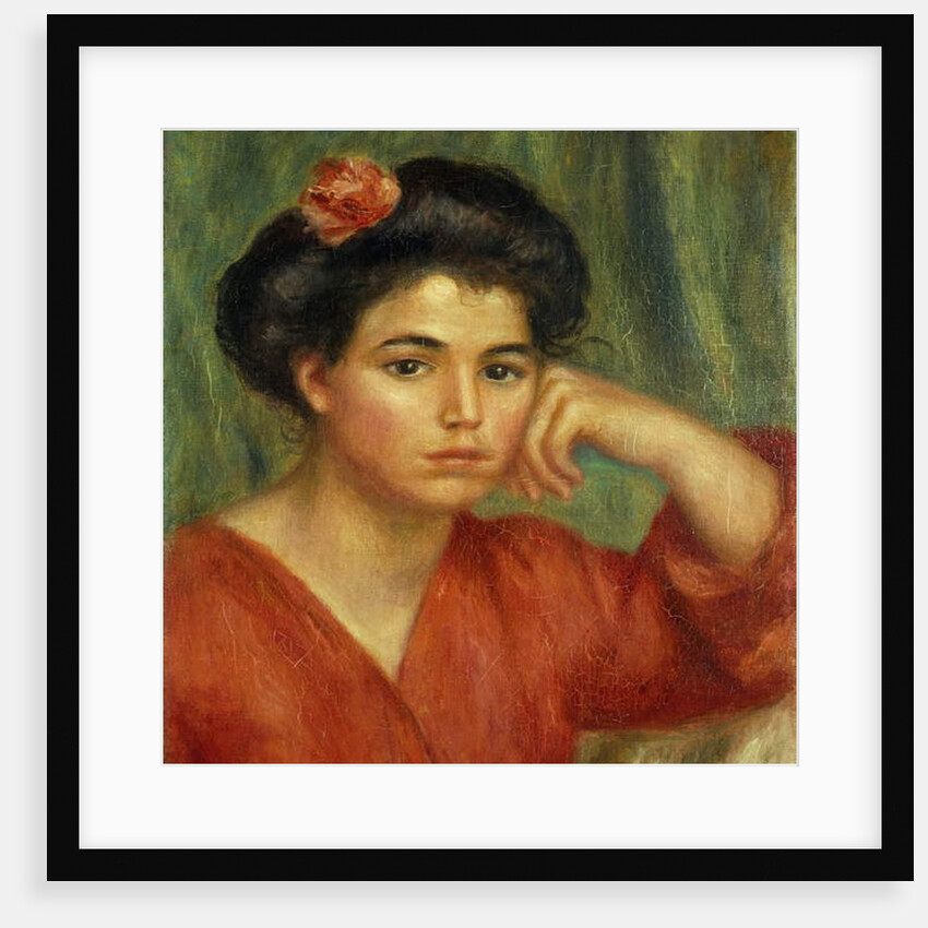 Young Woman with a Rose; Jeune Fille a la Rose, 1907 by Pierre Auguste Renoir