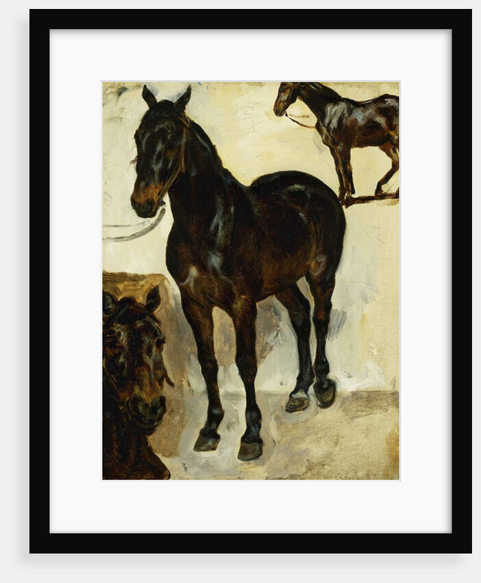 Three Studies of Horses; Trois Etudes de Chevaux, c.1823 by Ferdinand Victor Eugene Delacroix