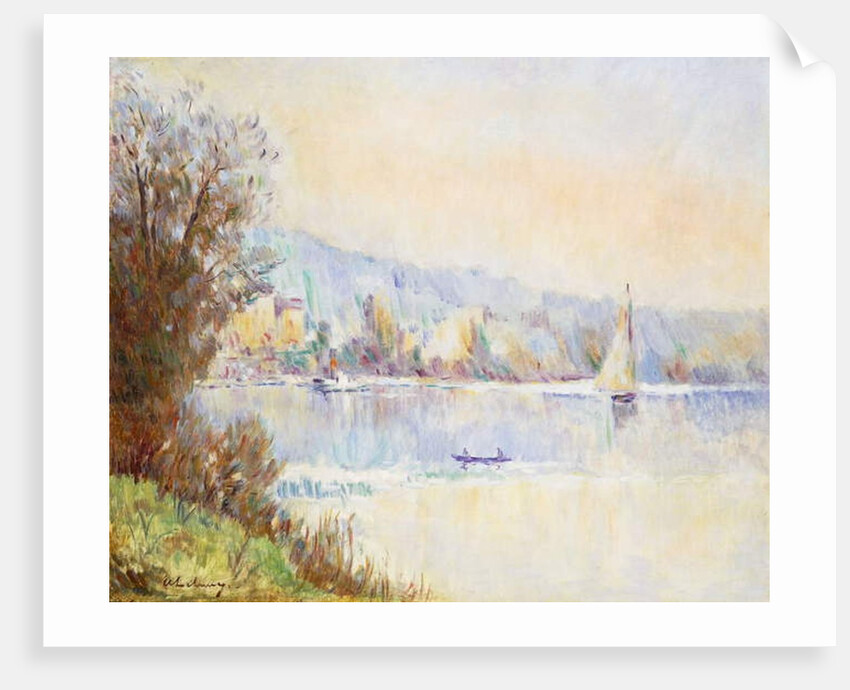 Boats on the Seine; Bateaux sur la Seine by Albert-Charles Lebourg