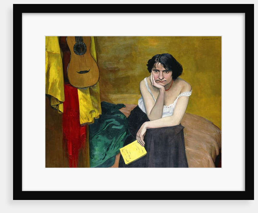 Woman and Guitar; Femme et Guitare, 1913 by Felix Edouard Vallotton