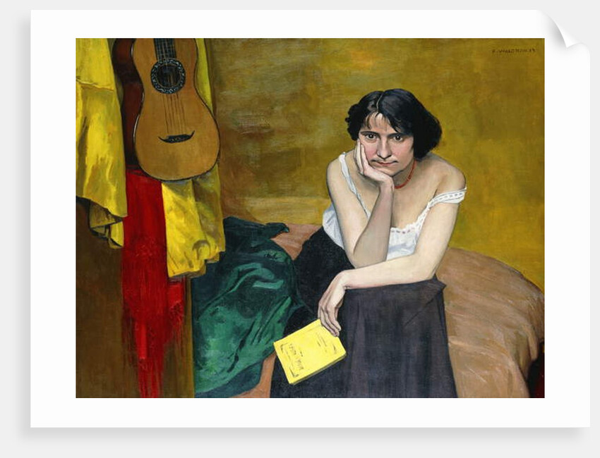 Woman and Guitar; Femme et Guitare, 1913 by Felix Edouard Vallotton