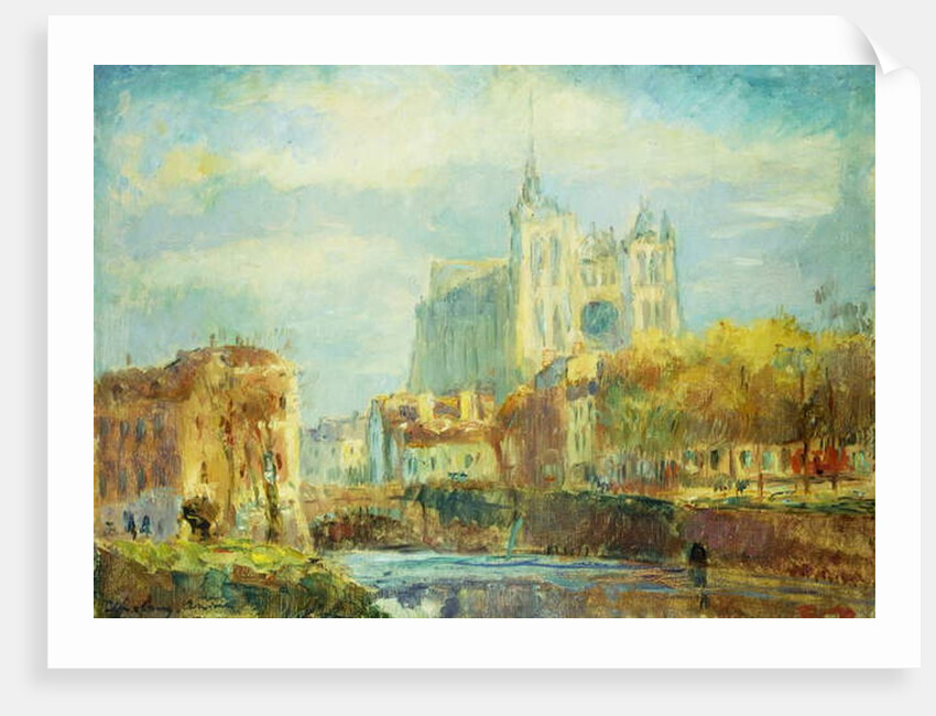 Amiens Cathedral in Autumn Sun; Cathedrale d'Amiens: Effet De Soleil Automne, 1910 by Albert-Charles Lebourg