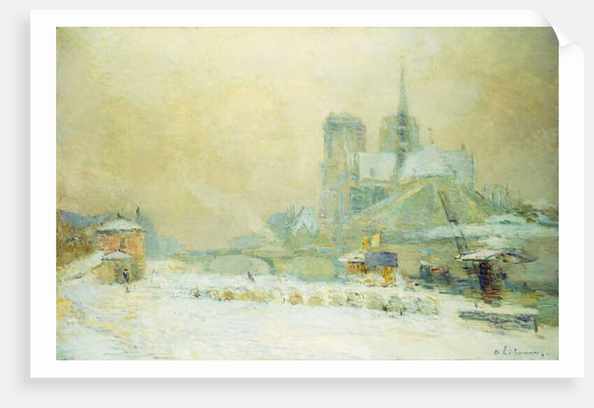 View of Notre Dame, Paris by Albert-Charles Lebourg