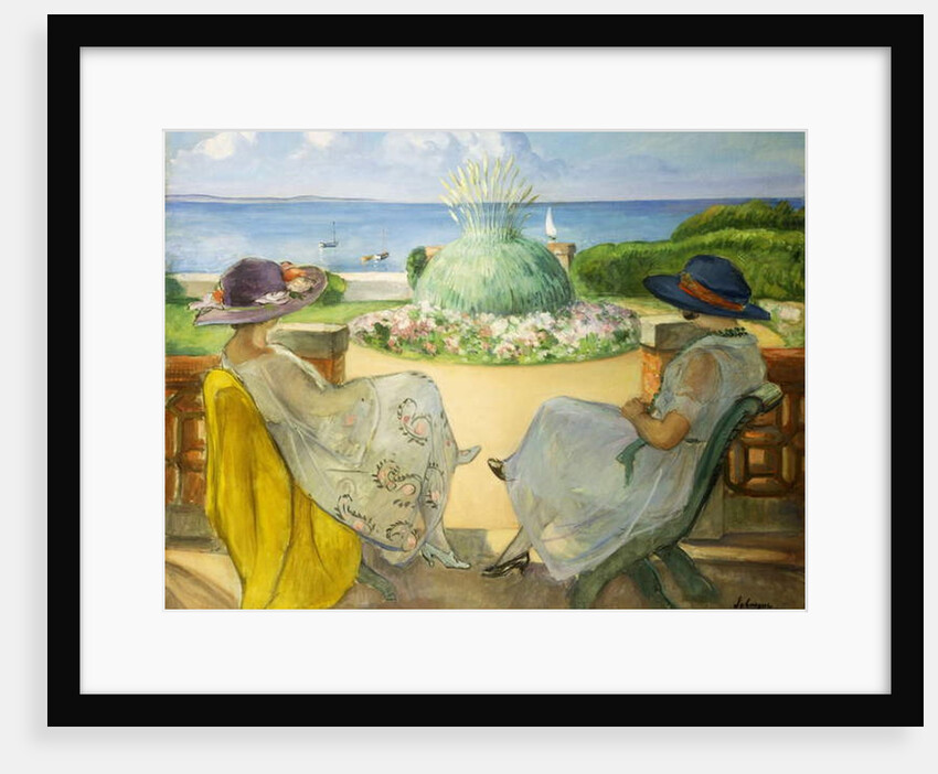 Two Young Women on a Terrace by the Sea; Deux Jeunes Filles sur une Terrasse en Face la Mer, 1922 by Henri Lebasque