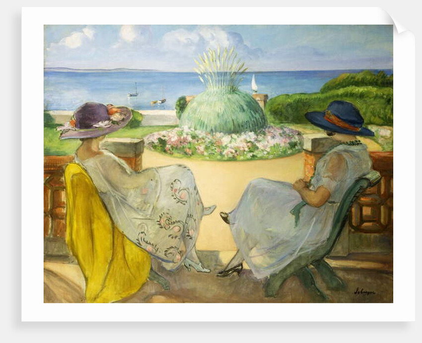 Two Young Women on a Terrace by the Sea; Deux Jeunes Filles sur une Terrasse en Face la Mer, 1922 by Henri Lebasque