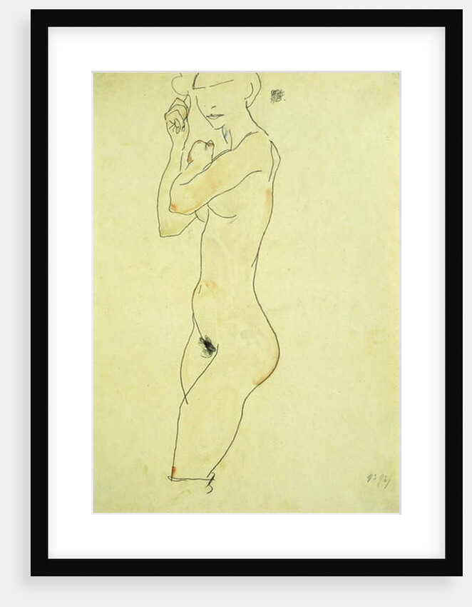 Standing Nude; Stehender Akt, 1913 by Egon Schiele