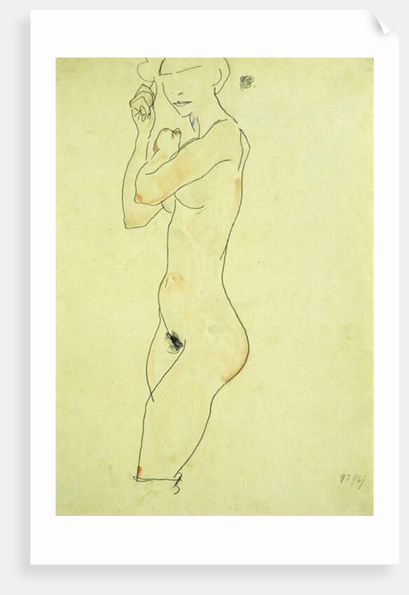 Standing Nude; Stehender Akt, 1913 by Egon Schiele