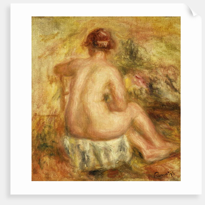 Seated Female Nude, View from behind; Femme nue assise, vue de dos, 1917 by Pierre Auguste Renoir