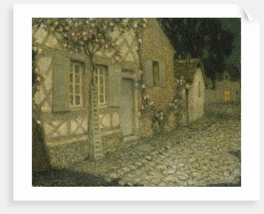 The Gardener's House in the Moonlight, Gerberoy; La Maison du Jardinier au Clair de Lune, Gerberoy, 1926 by Henri Eugene Augustin Le Sidaner