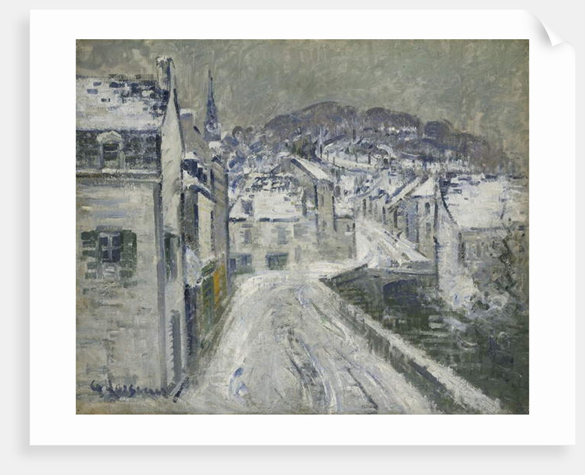 Snow in Pont-Aven; Neige a Pont-Aven, 1922 by Gustave Loiseau
