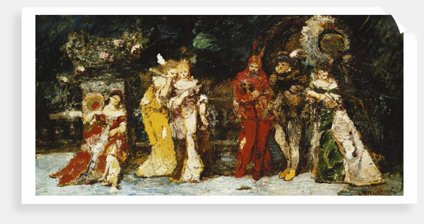 Characters on a Deck with Faust and Mephisto; Personnages sur une Terrasse avec Fauste et Mephisto, c.1875-1880 by Adolphe Joseph Thomas Monticelli