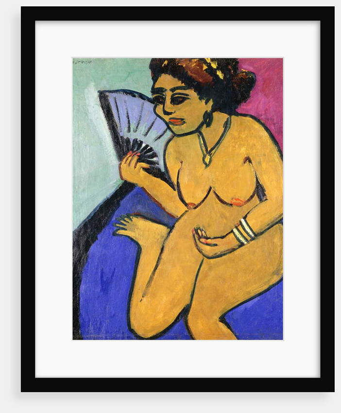 Seated Nude with Fan; Sitzender Akt Mit Facher, 1910-11 by Ernst Ludwig Kirchner