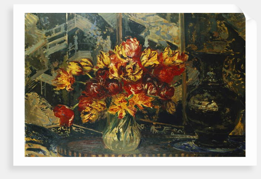 Bunch of Tulips and a Screen; Bouquet de Tulipes au Paravent, by Jacques-Emile Blanche