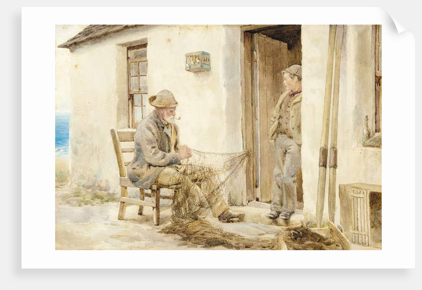 Mending the Nets, Skye, 1891 by Robert E. Groves