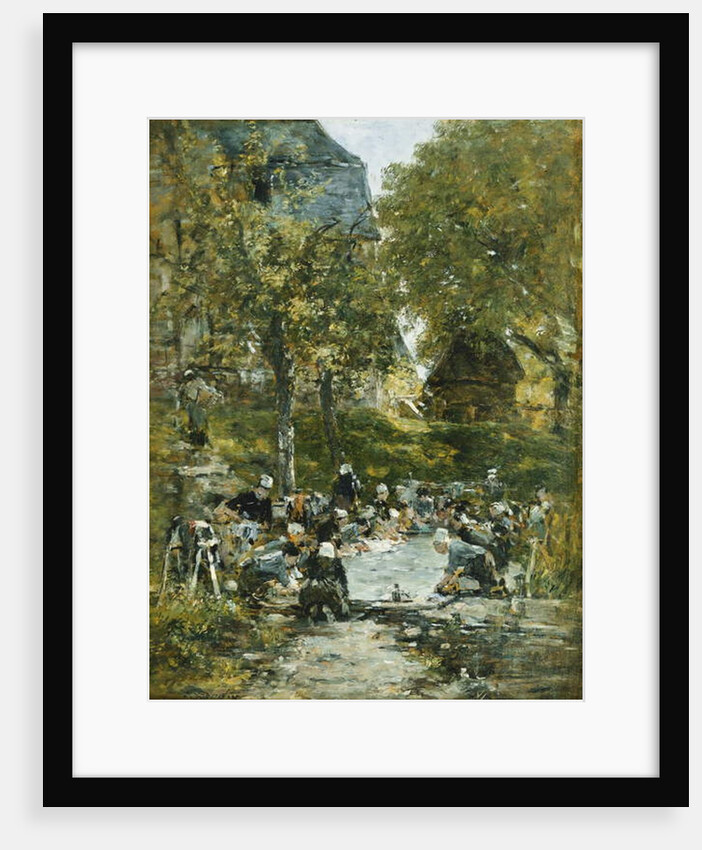 Washers on the Bank of the River; Laveuses au Bord de la Riviere, c.1877-1881 by Eugene Louis Boudin
